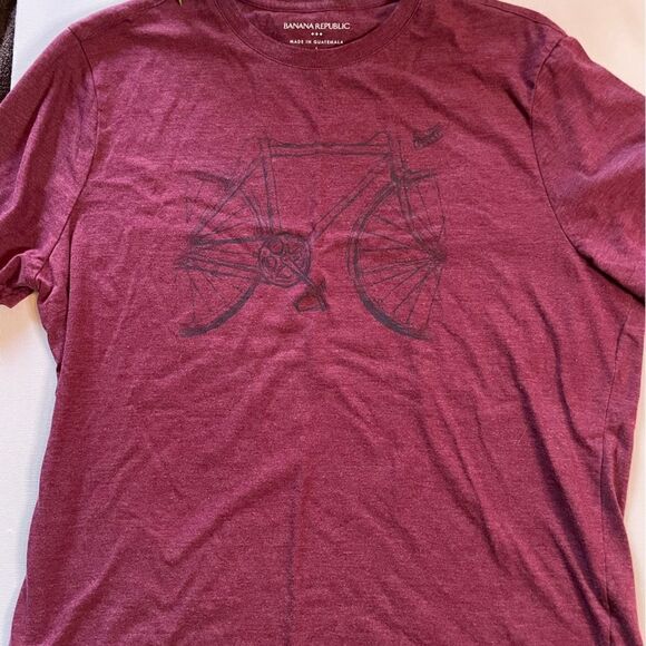 Banana Republic Bicycle Screenprint T-shirt Size Large - Picture 1 of 3